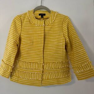 Ann Taylor Yellow and White Striped Blazer 2. Petite